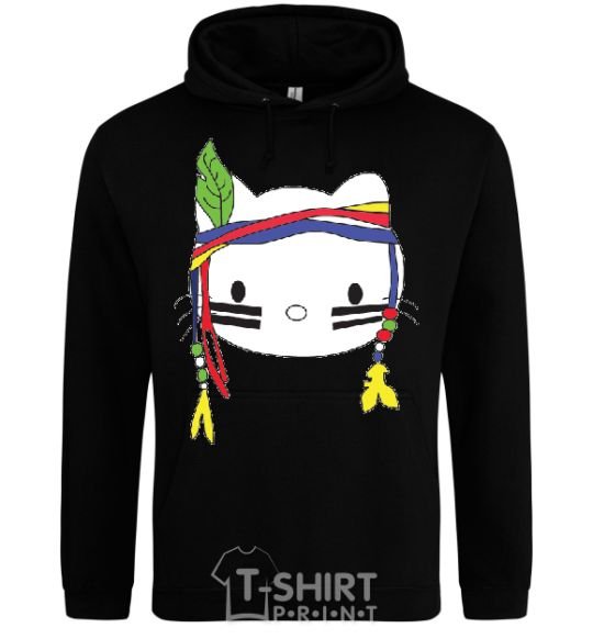 Men`s hoodie HELLO KITTY INDIAN black фото