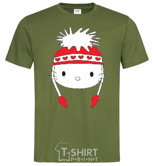 Men's T-Shirt Hello kitty in caps millennial-khaki фото