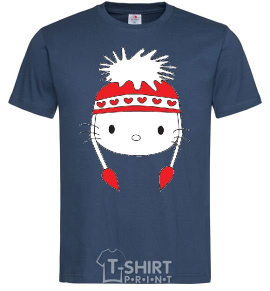 Men's T-Shirt Hello kitty in caps navy-blue фото