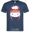 Men's T-Shirt Hello kitty in caps navy-blue фото