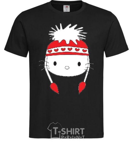 Men's T-Shirt Hello kitty in caps black фото