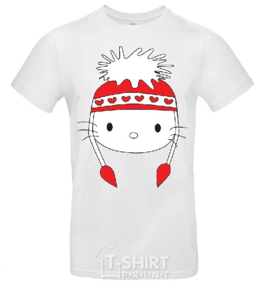 Men's T-Shirt Hello kitty in caps White фото