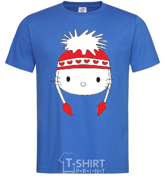 Men's T-Shirt Hello kitty in caps royal-blue фото