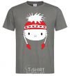 Men's T-Shirt Hello kitty in caps dark-grey фото