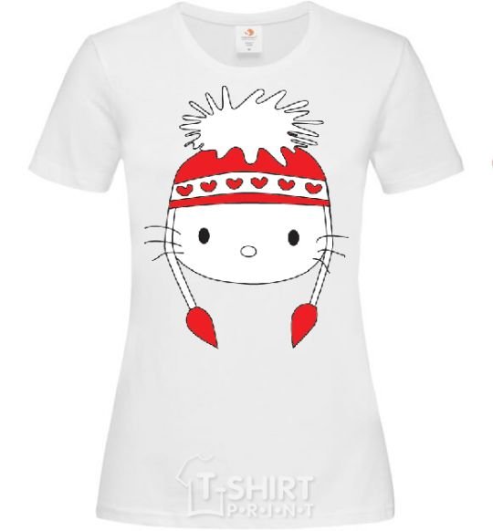 Women's T-shirt Hello kitty in caps White фото