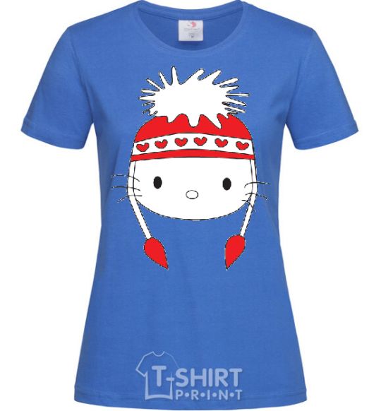 Women's T-shirt Hello kitty in caps royal-blue фото