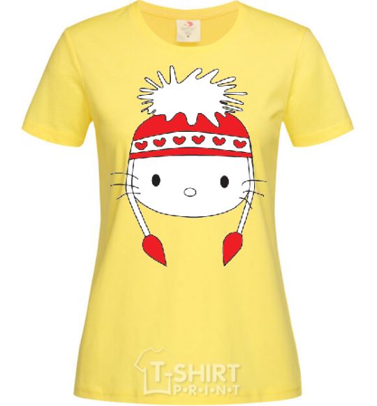 Women's T-shirt Hello kitty in caps cornsilk фото