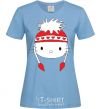 Women's T-shirt Hello kitty in caps sky-blue фото