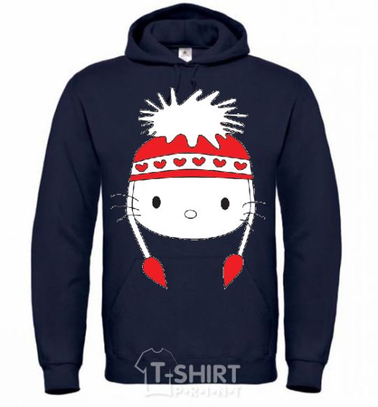 Men`s hoodie Hello kitty in caps navy-blue фото