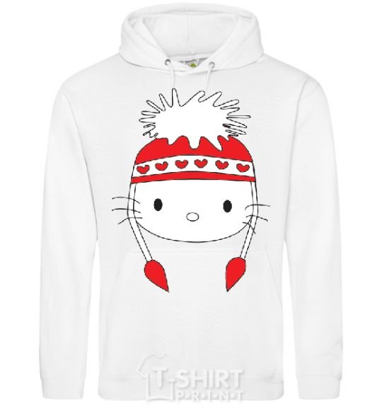 Men`s hoodie Hello kitty in caps White фото