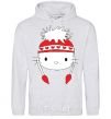 Men`s hoodie Hello kitty in caps sport-grey фото