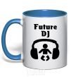 Mug with a colored handle FUTURE DJ royal-blue фото