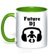 Mug with a colored handle FUTURE DJ kelly-green фото