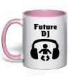 Mug with a colored handle FUTURE DJ light-pink фото