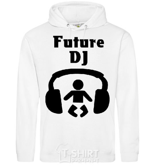 Мужская толстовка (худи) FUTURE DJ Белый фото