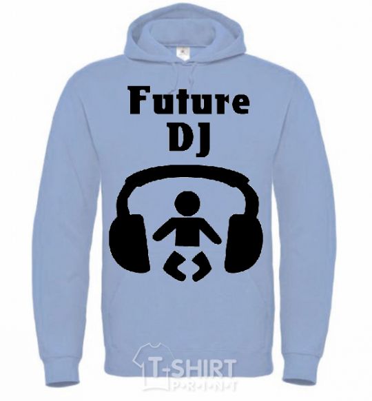 Men`s hoodie FUTURE DJ sky-blue фото