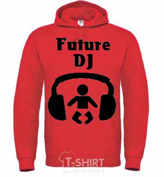 Men`s hoodie FUTURE DJ bright-red фото