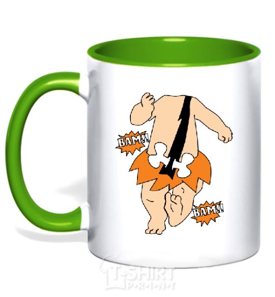 Mug with a colored handle For you! kelly-green фото