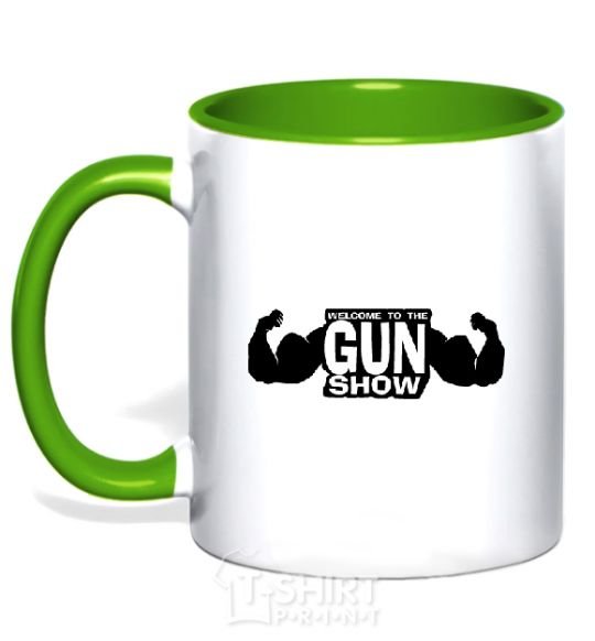Чашка с цветной ручкой WELCOME TO THE GUN SHOW Зеленый фото