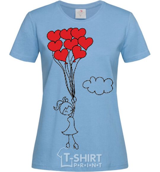 Women's T-shirt HIS LOVE STORY sky-blue фото