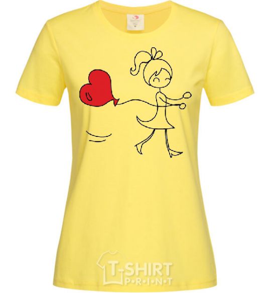 Women's T-shirt GIRL WITH BALLOON cornsilk фото
