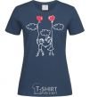 Women's T-shirt LOVE STORY 4 navy-blue фото