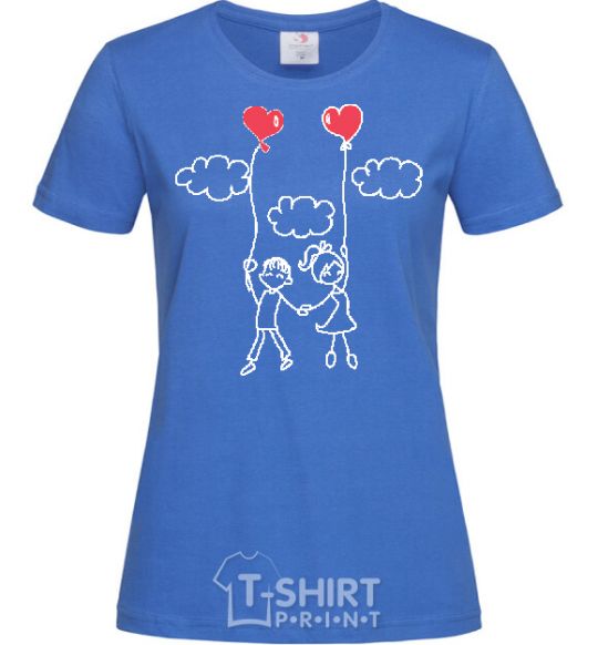 Women's T-shirt LOVE STORY 4 royal-blue фото