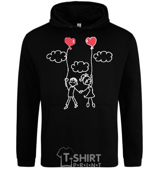 Men`s hoodie LOVE STORY 4 black фото