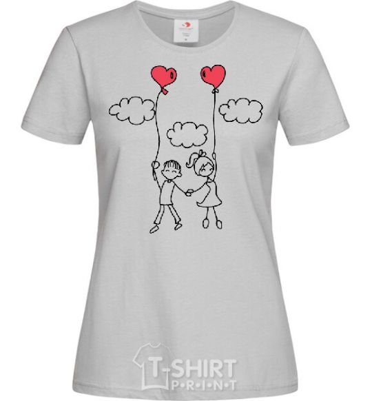 Women's T-shirt LOVE STORY 4 grey фото