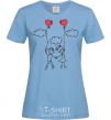 Women's T-shirt LOVE STORY 4 sky-blue фото