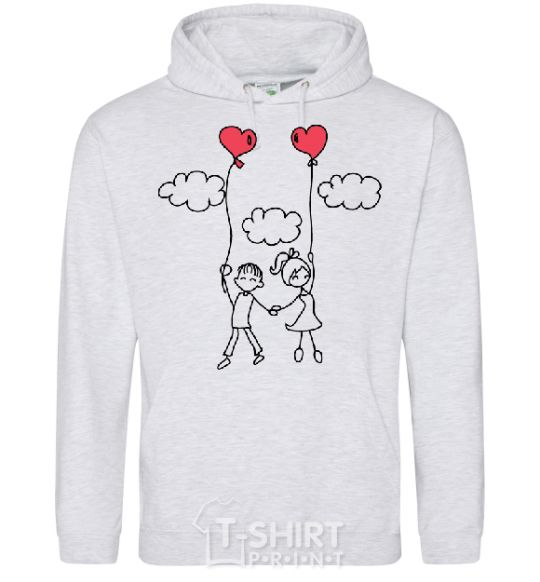 Men`s hoodie LOVE STORY 4 sport-grey фото