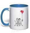 Mug with a colored handle LOVE STORY 5 royal-blue фото