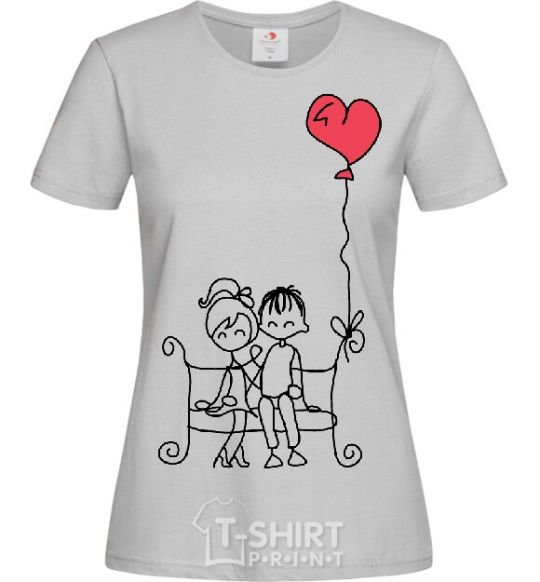 Women's T-shirt LOVE STORY 5 grey фото