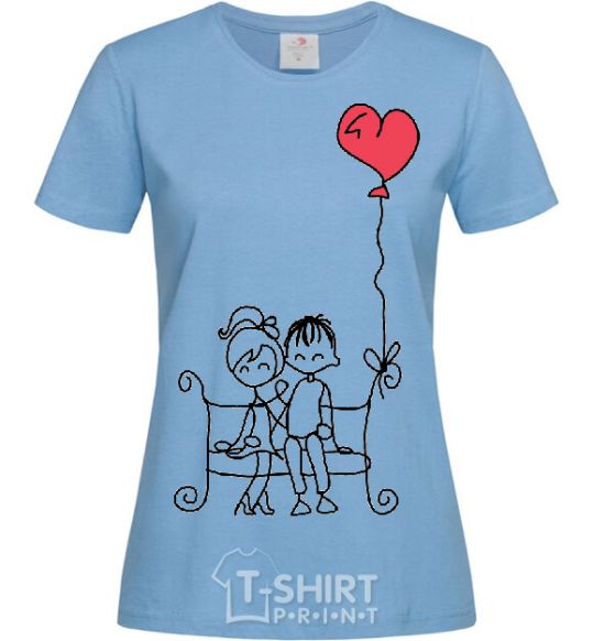 Women's T-shirt LOVE STORY 5 sky-blue фото