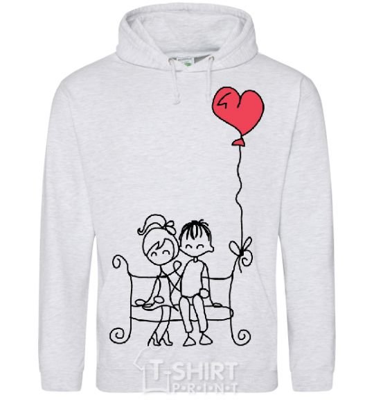 Men`s hoodie LOVE STORY 5 sport-grey фото