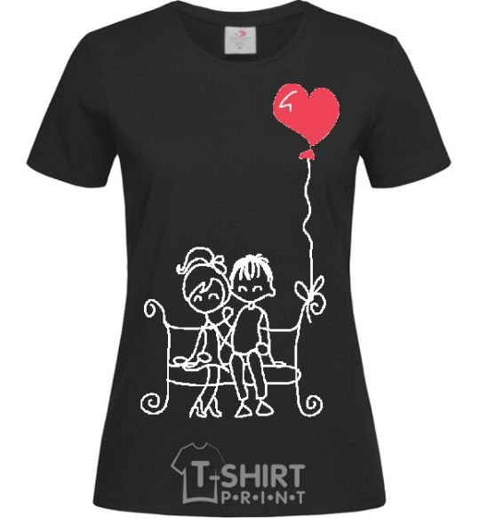 Women's T-shirt LOVE STORY 5 black фото