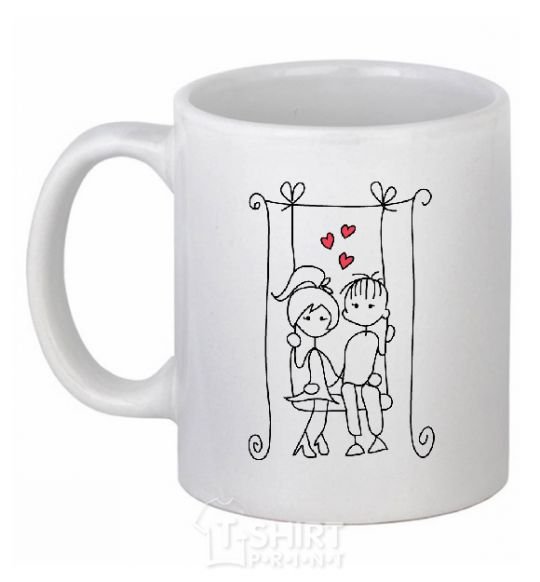 Ceramic mug LOVE STORY 6 White фото