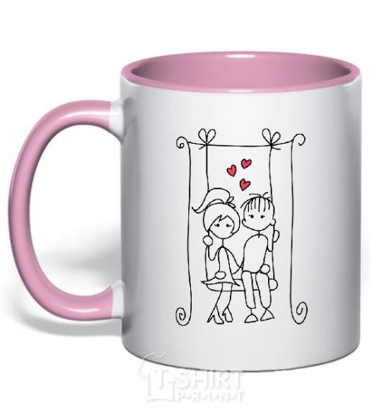 Mug with a colored handle LOVE STORY 6