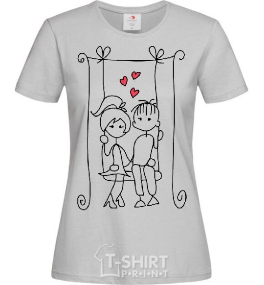 Women's T-shirt LOVE STORY 6 grey фото