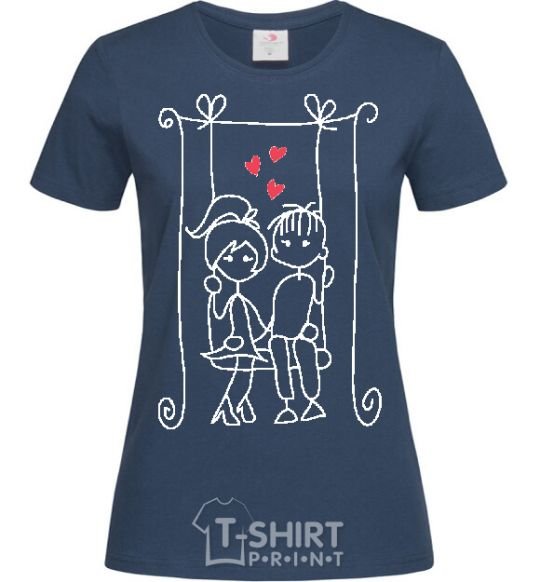 Women's T-shirt LOVE STORY 6 navy-blue фото