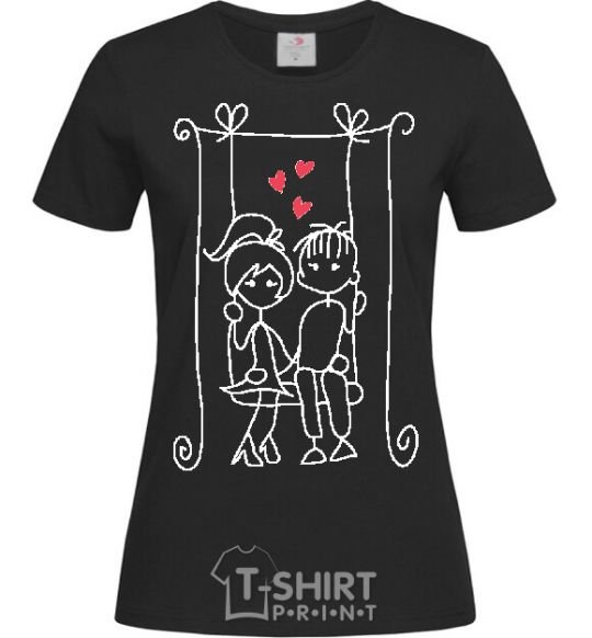 Women's T-shirt LOVE STORY 6 black фото