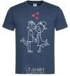 Men's T-Shirt LOVE STORY Together navy-blue фото