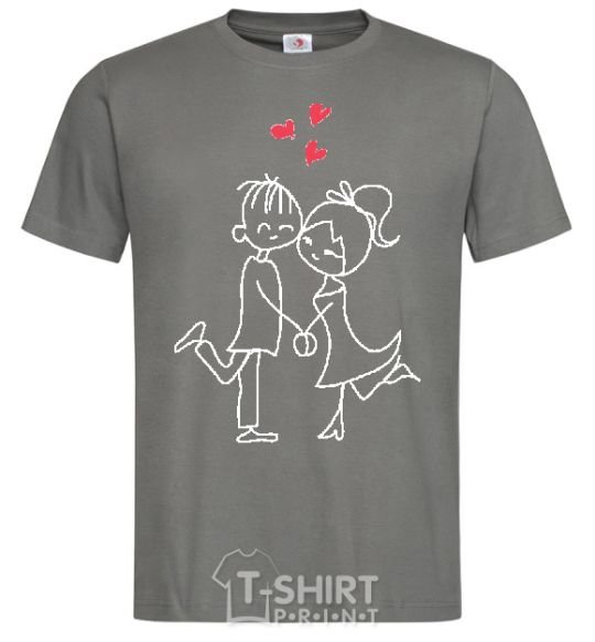 Men's T-Shirt LOVE STORY Together dark-grey фото