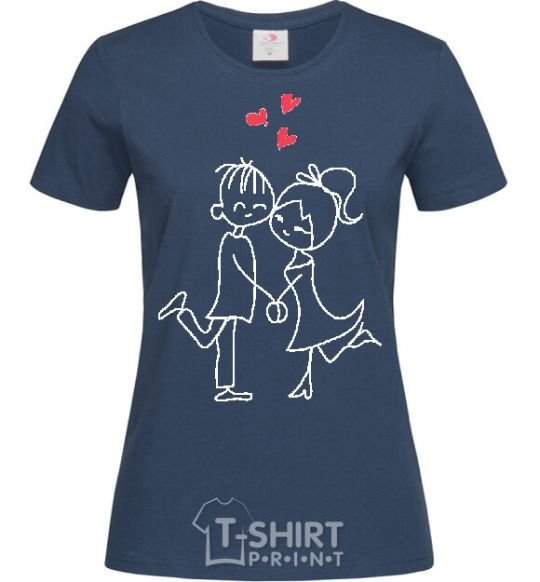 Women's T-shirt LOVE STORY Together navy-blue фото