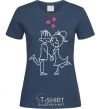 Women's T-shirt LOVE STORY Together navy-blue фото