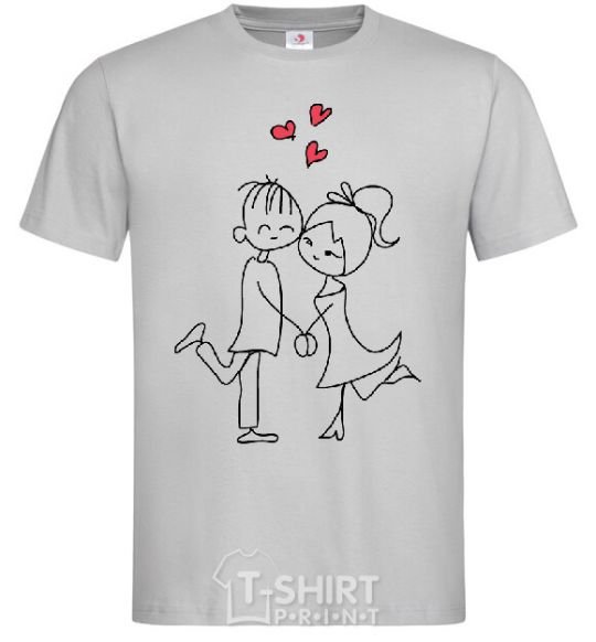 Men's T-Shirt LOVE STORY Together grey фото