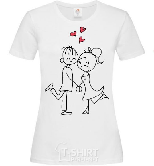 Women's T-shirt LOVE STORY Together White фото