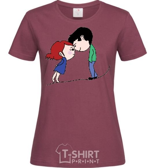 Women's T-shirt BOTTOM burgundy фото