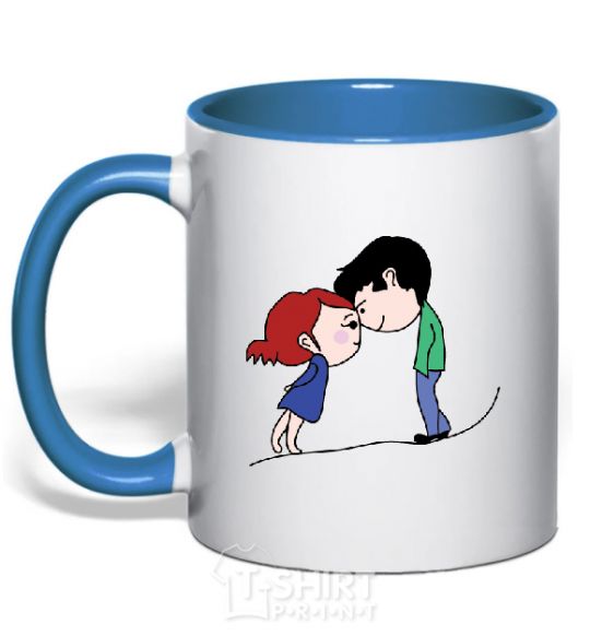 Mug with a colored handle BOTTOM royal-blue фото