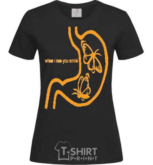 Women's T-shirt WHEN I SEE YOU SMILE black фото